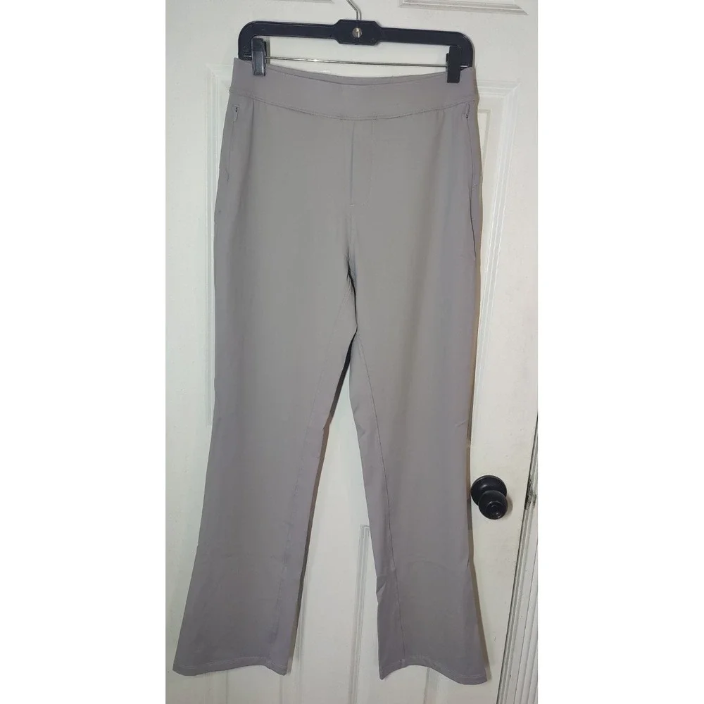 Crz Yoga Purplish-Gray Pull On Athletic Athleisurewear Pants Flare M NWT (28x32)